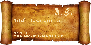Mihályka Cinnia névjegykártya